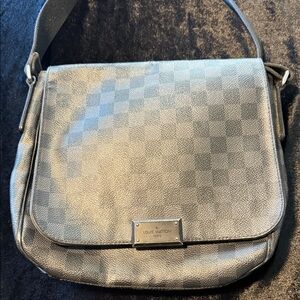 Louis Vuitton Gray Checkered Crossbody Bag